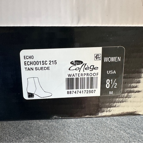 NIB Aqua College Women's Waterproof  "Echo" Dress Ankle Booties Tan Suede Sz 8.5 - Picture 13 of 14